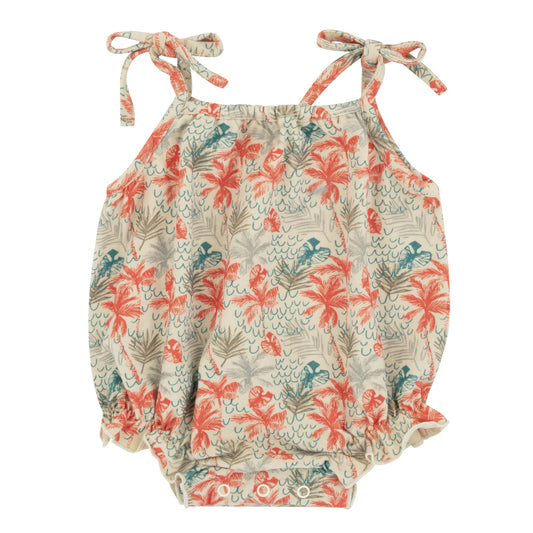 Tropical Print Girls Romper