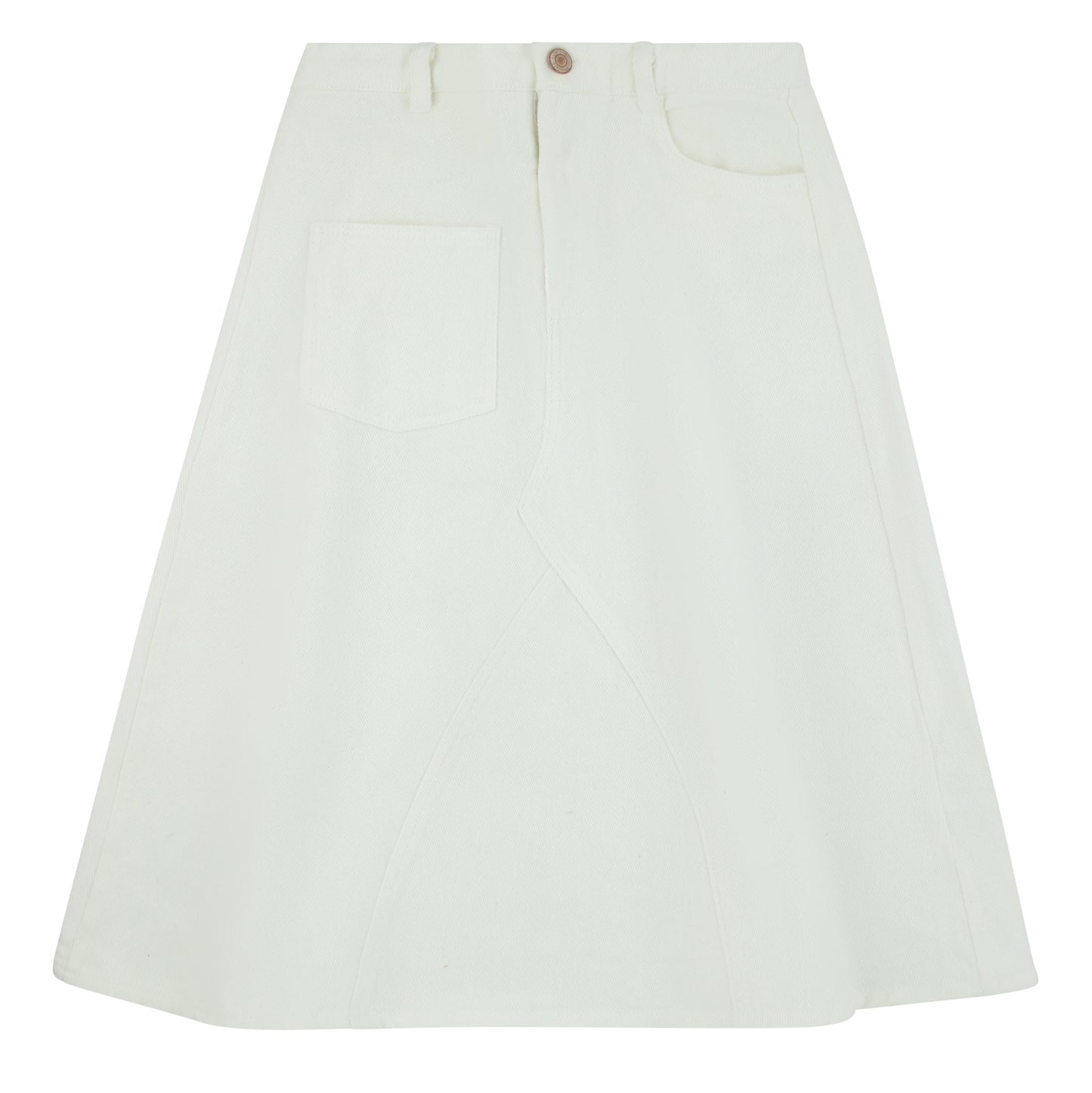 Basic Aligned White Denim Skirt