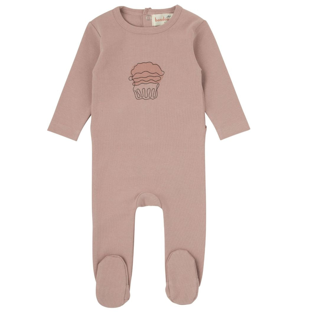 Muffin Girls Dusty Rose Footie