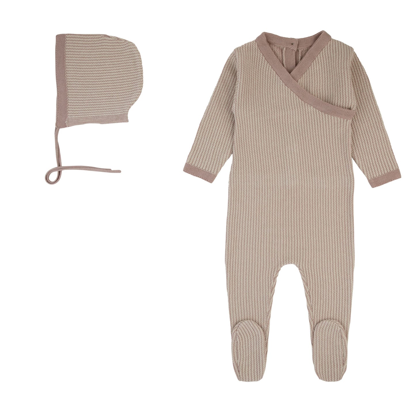 Two Tone Onesie Knit-Beige/Lavender