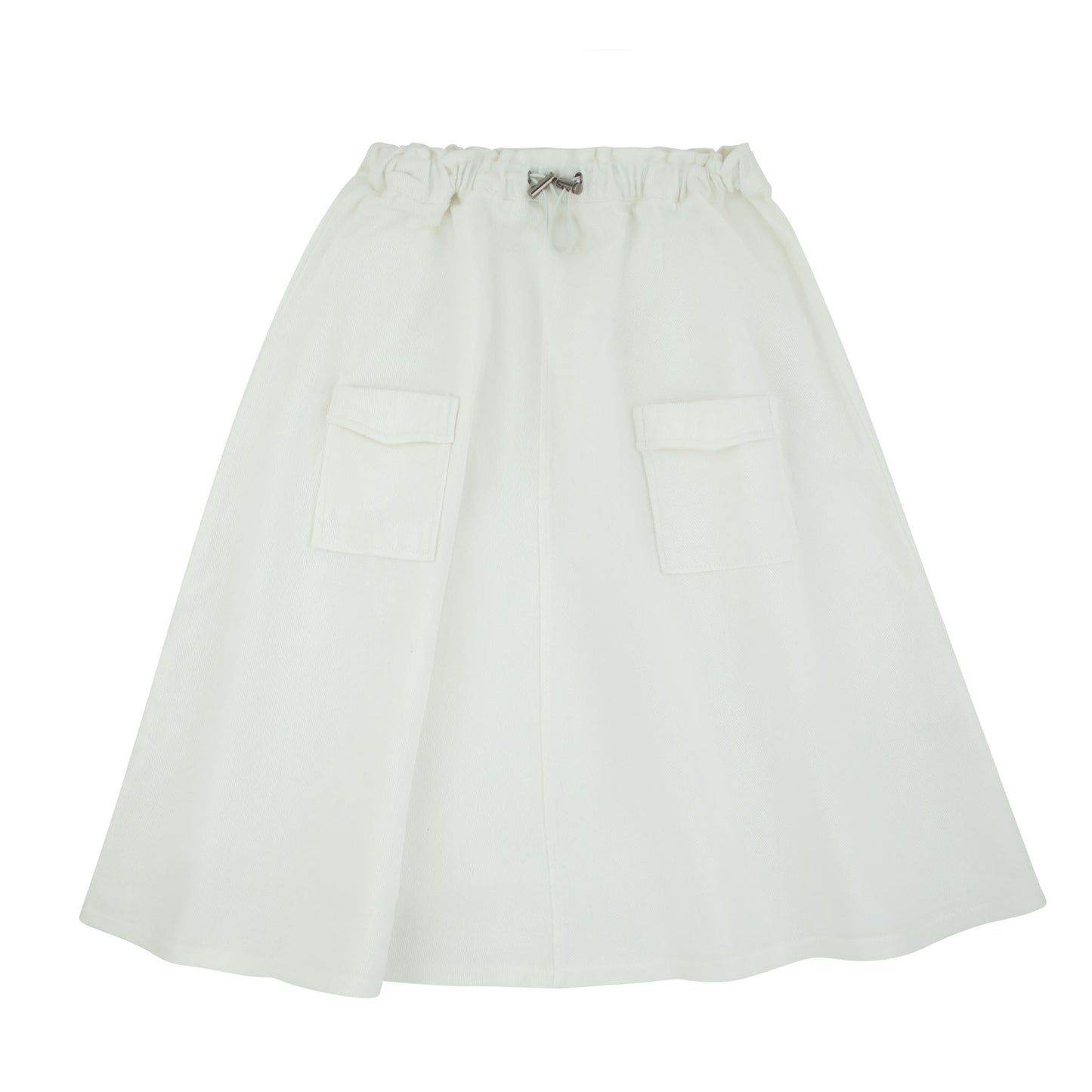 Basic  Denim White Pocket Skirt