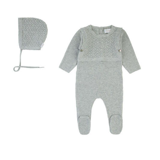 Vest Knit Footie-Grey