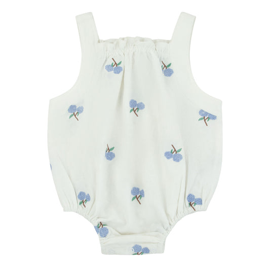 Embroidered White Girl Romper