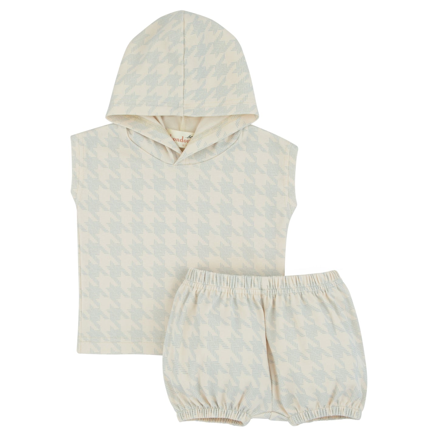 Houndstooth Blue Print Boys 2Pcs Short Set