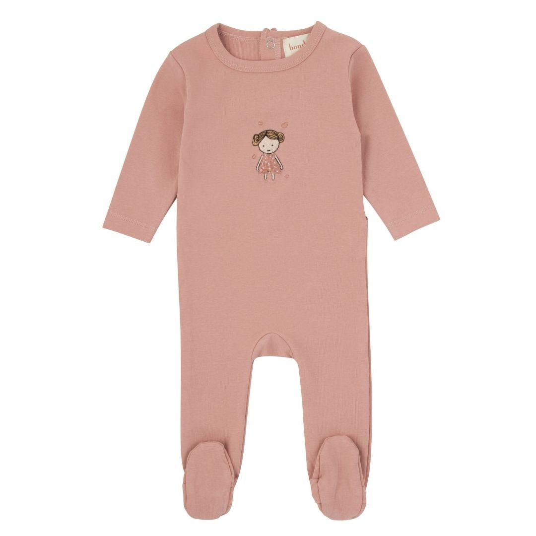 Doll Girls Mauve Pink Footie
