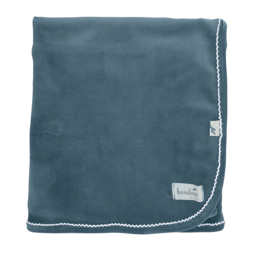 Stitched Velour Blanket-Blue