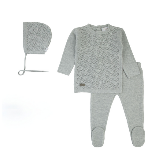 Vest Knit 2 Piece-Grey