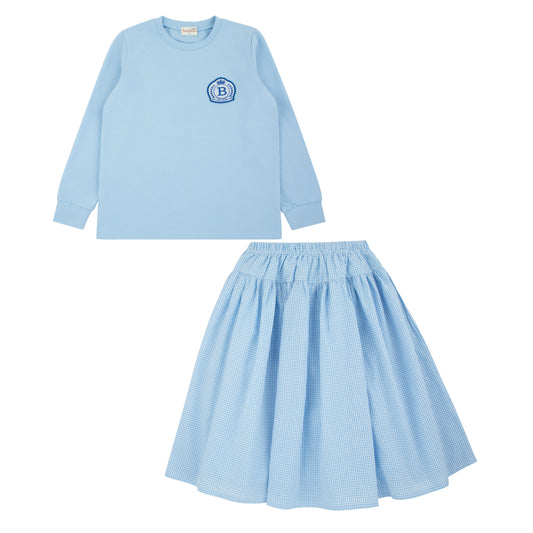 Blue Gingham Preteen Set