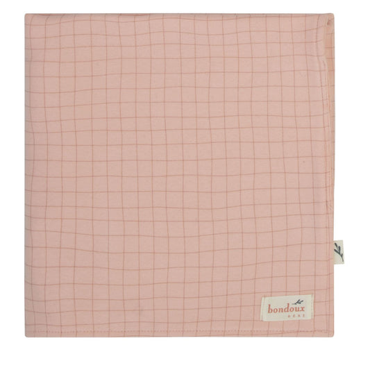 Checked Kimono Blanket-Pink