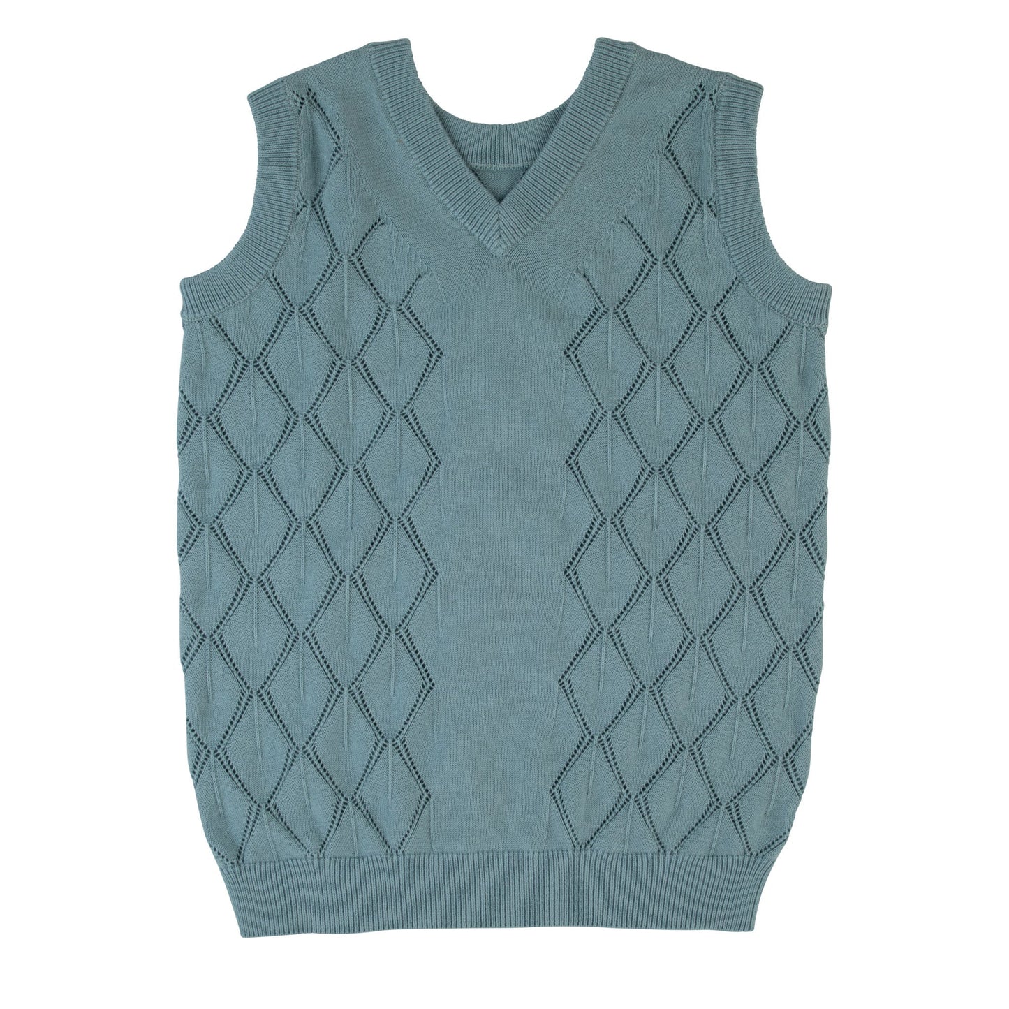 Diamond Pointelle Vest Green