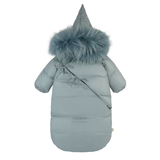 Bow Wrap Snowsuit-Stone Blue