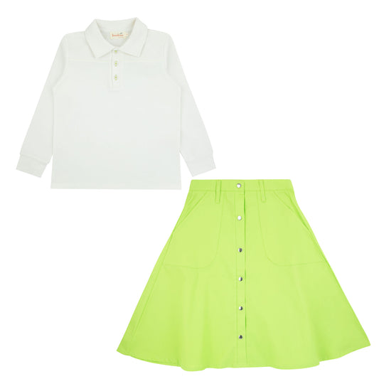 Lime Green Fruit Print Preteen Set