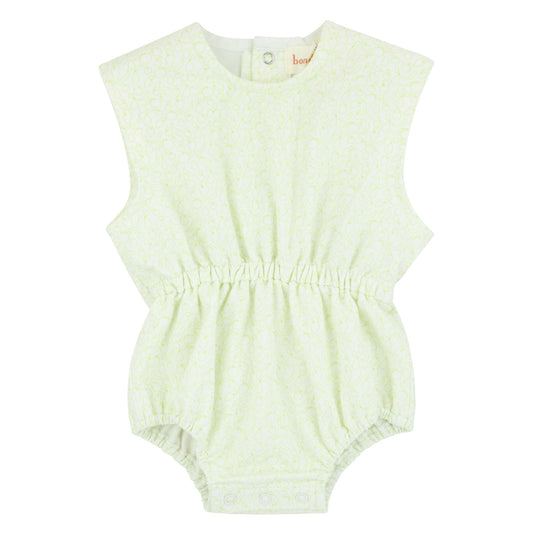 Lime Green Fruit Print Romper