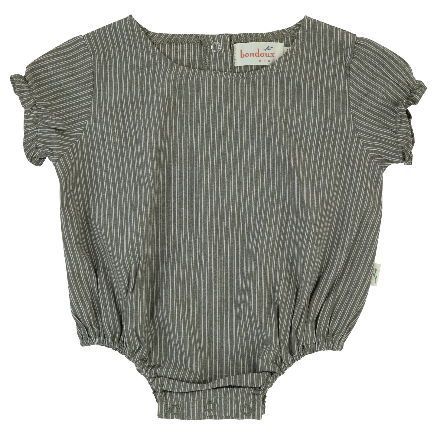 Pin-Striped Baby Romper-Green