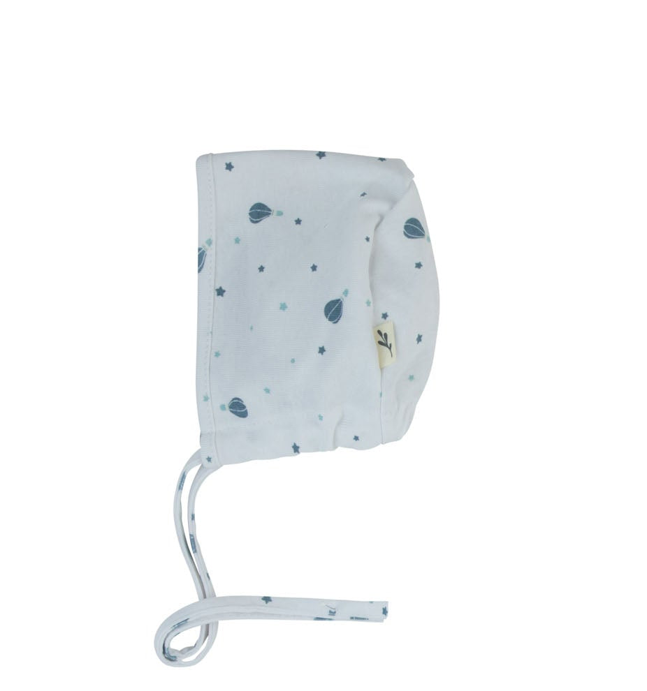 Air Balloon Print Hat-White/Blue