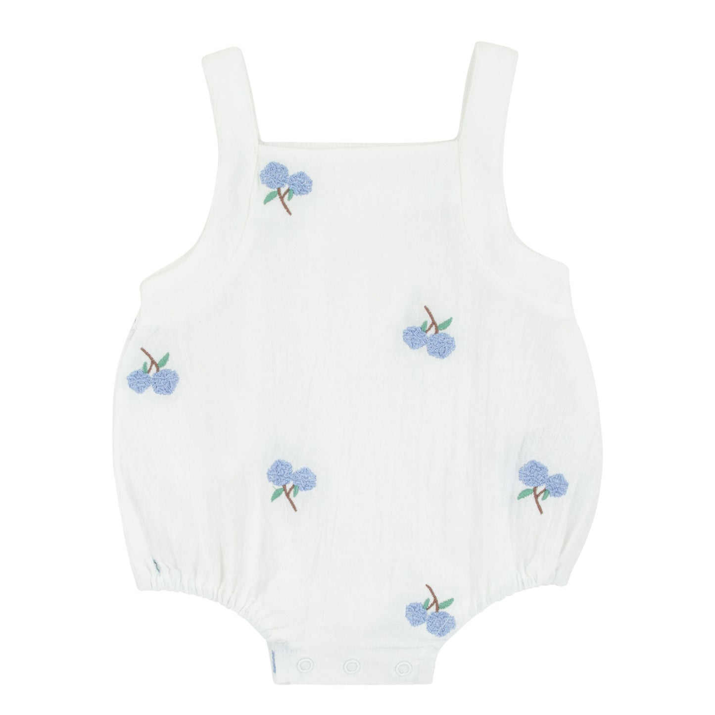 Embroidered White Boy Romper