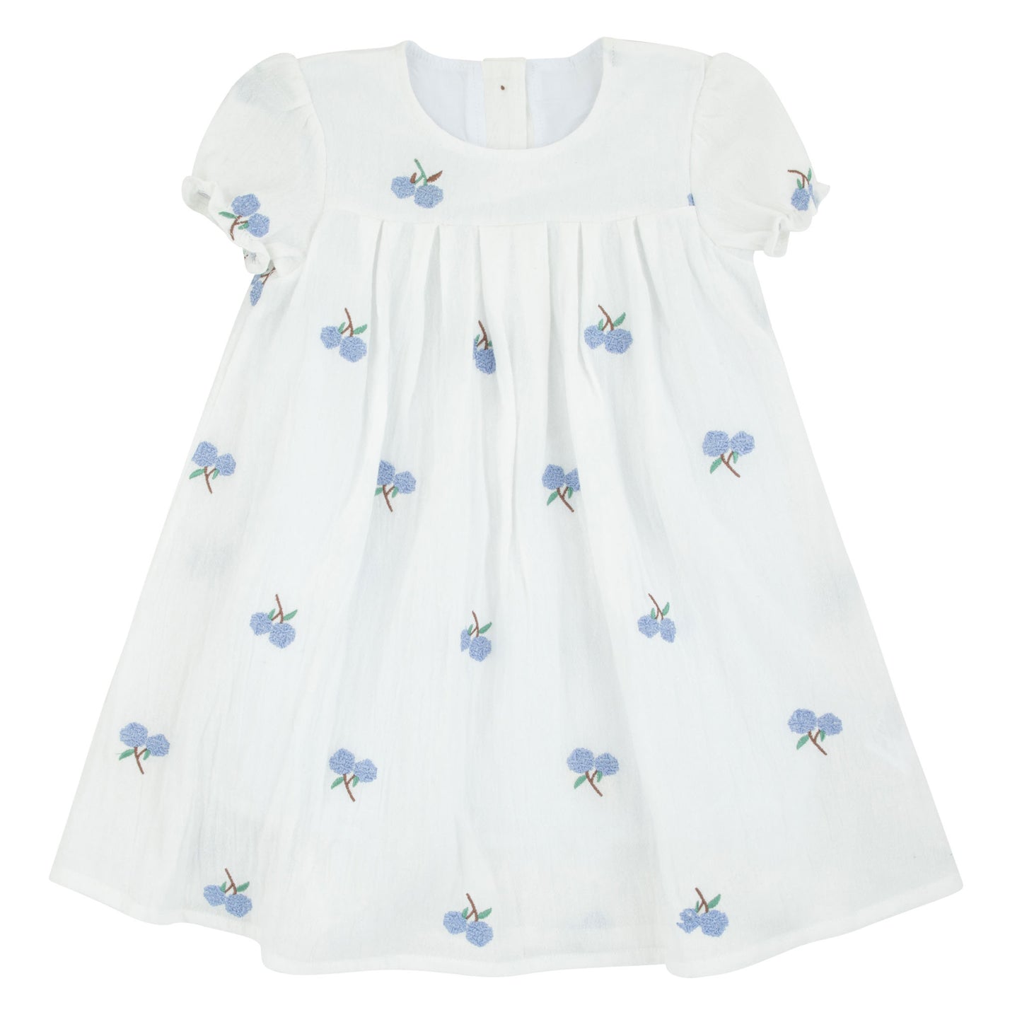 Embroidered White Short Sleeve Dress
