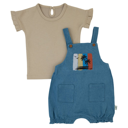 Surf Denim Romper-Girls