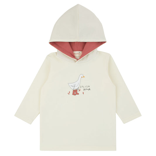Peach Rainboots Ivory Hoodie Top