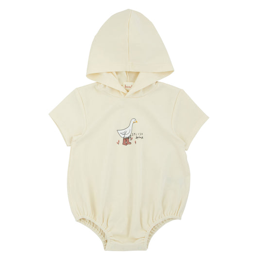 Peach Rainboots Ivory Romper