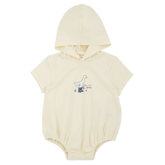 Navy Rainboots Ivory Romper