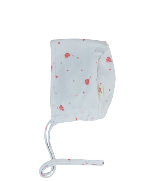 Air Balloon Print Hat-White/Pink