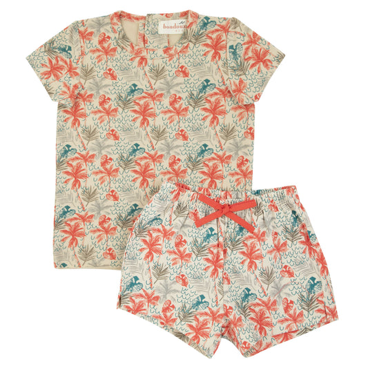 Tropical Print Boys Short Set