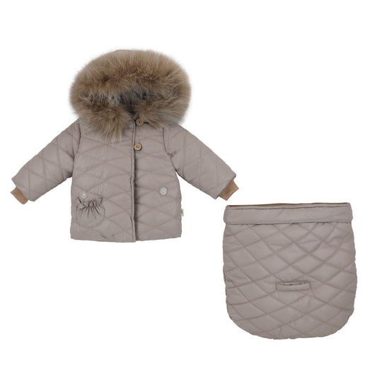 Quilted Snowsuit-Beige