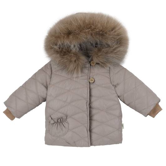 Quilted Jacket-Beige