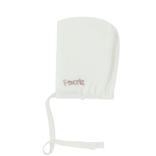 Muffin Girls White/Mauve Bonnet
