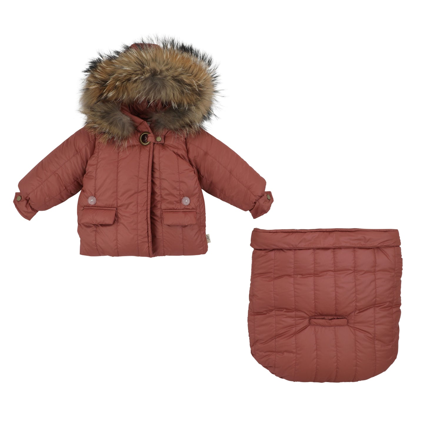 Metal Loop Snowsuit-Brick Red