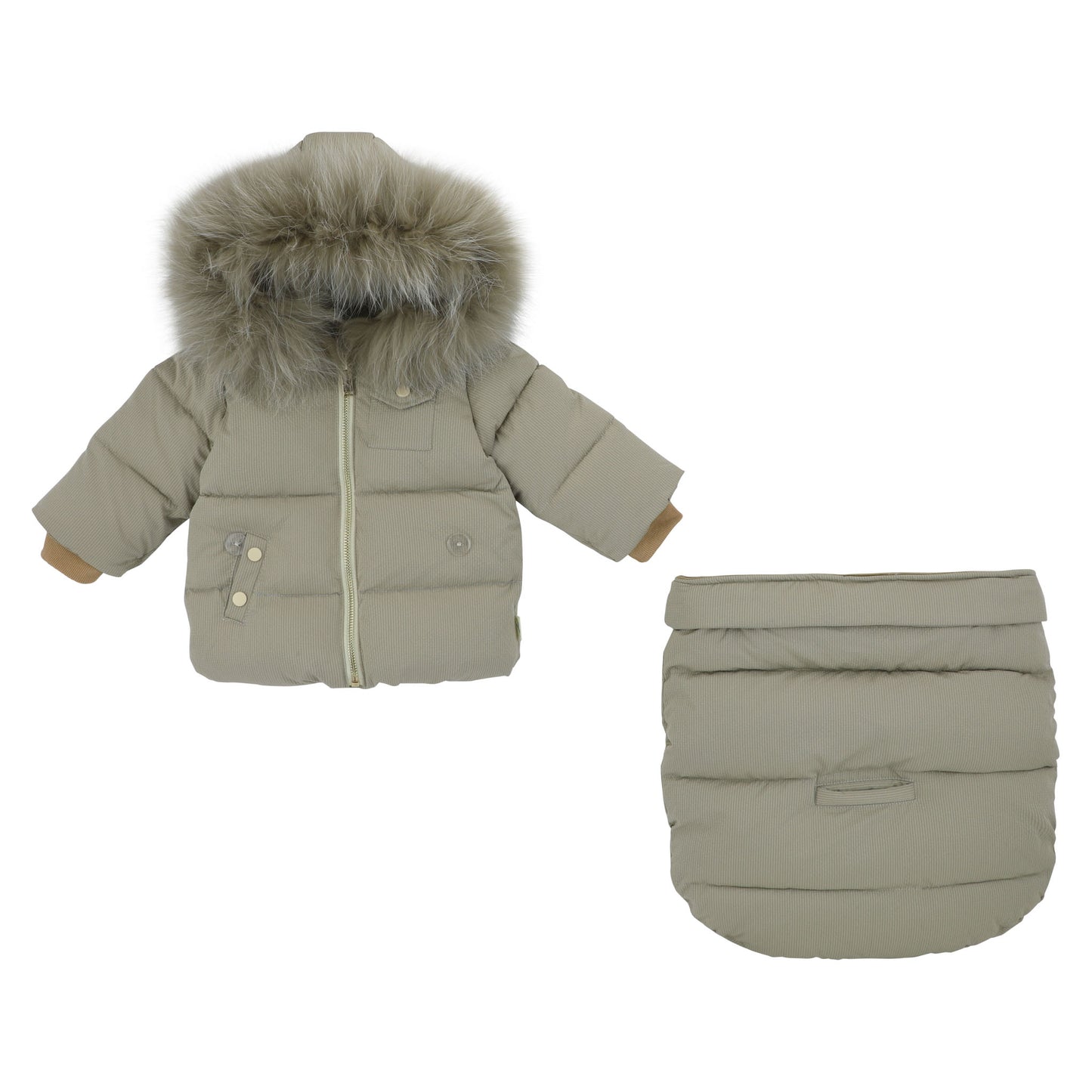 Textured Snowsuit-Beige