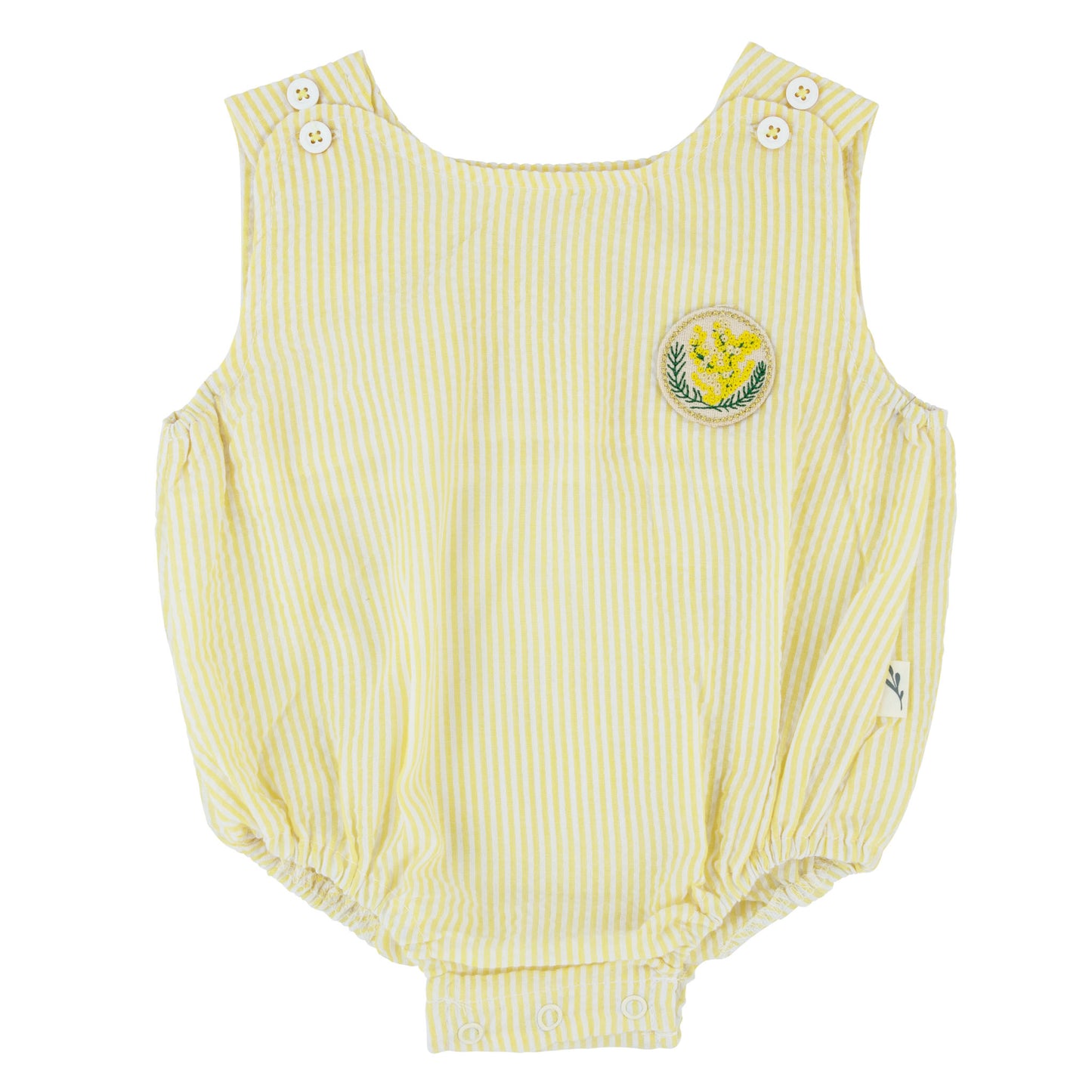 Seersucker Romper-Yellow Boys