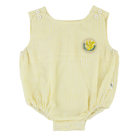 Seersucker Romper-Yellow Boys