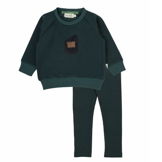 Leather Patch 2 Piece-Boys-Green