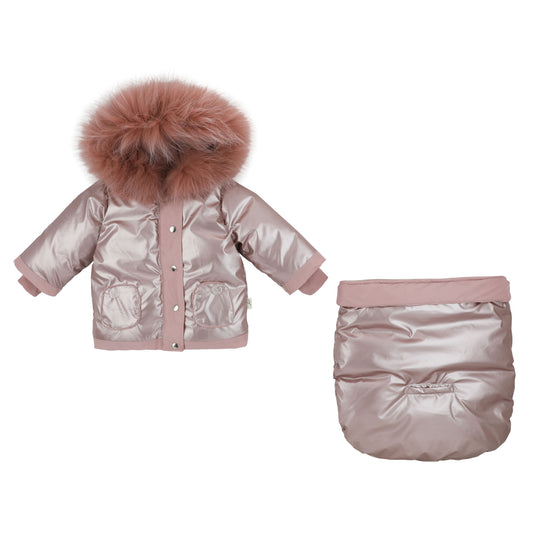 Shiny/Matte Snowsuit-Pink