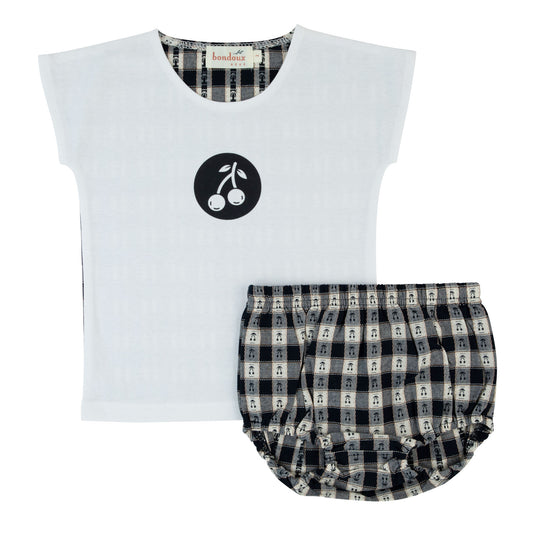 Cherry Toddler Boy 2 Piece-Navy & White