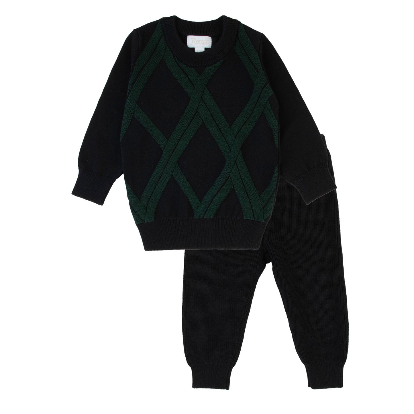 Cable Knit 2 Piece-Green