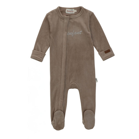 Enfant Velour Footie-Oat