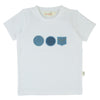 Terry & Denim Top-Short Sleeves-White