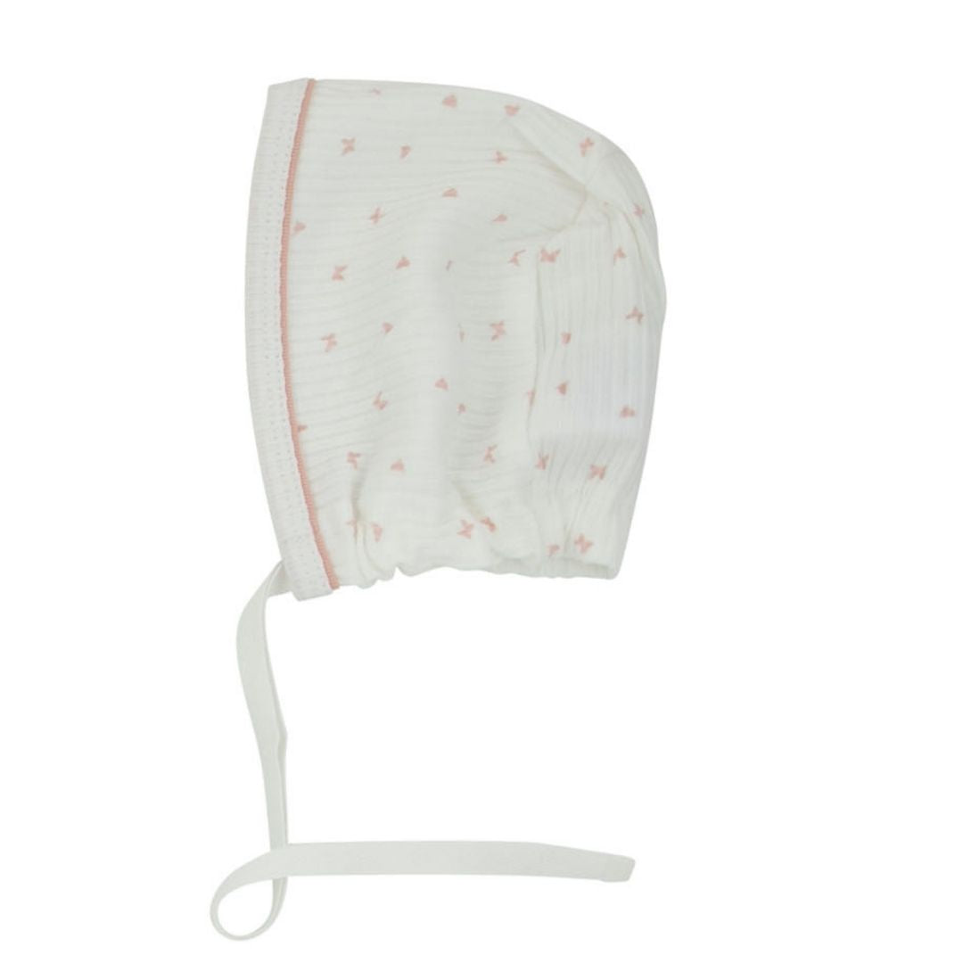 Pink Butterfly Print Girls Bonnet