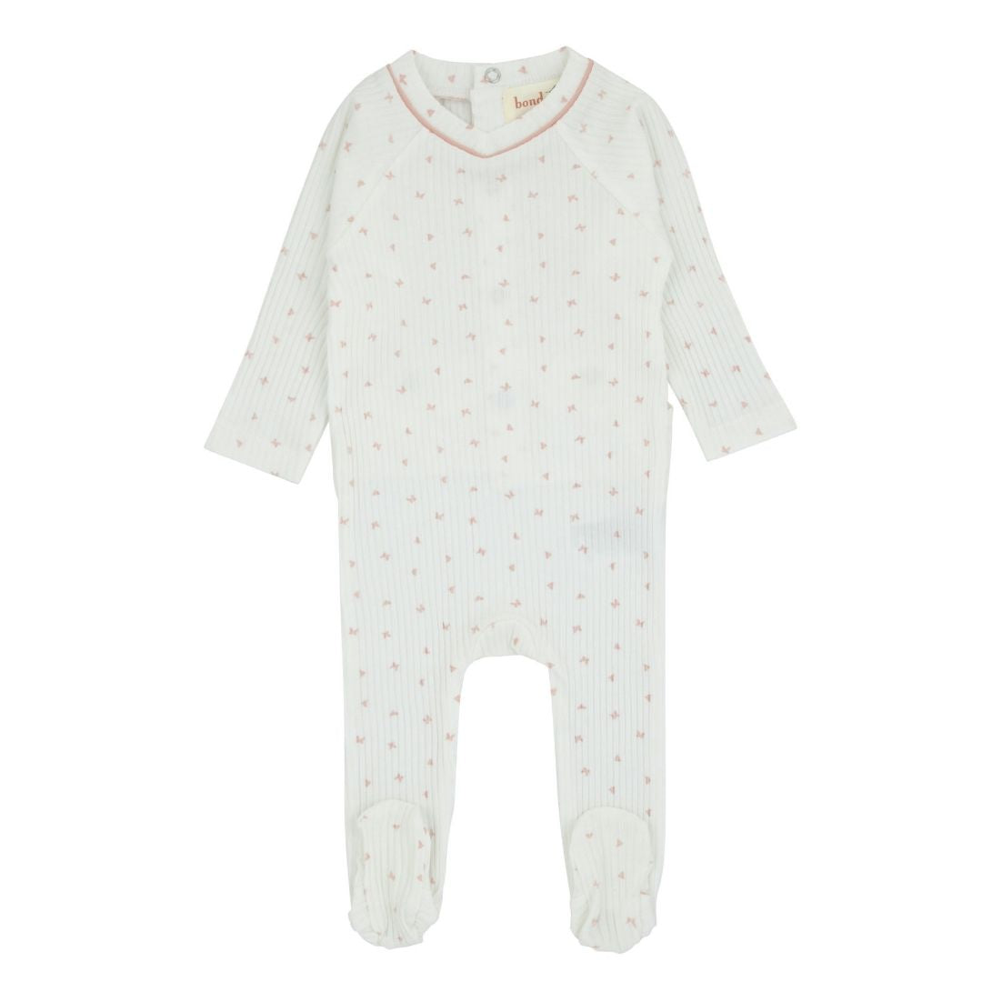 Pink Butterfly Print Girls Footie