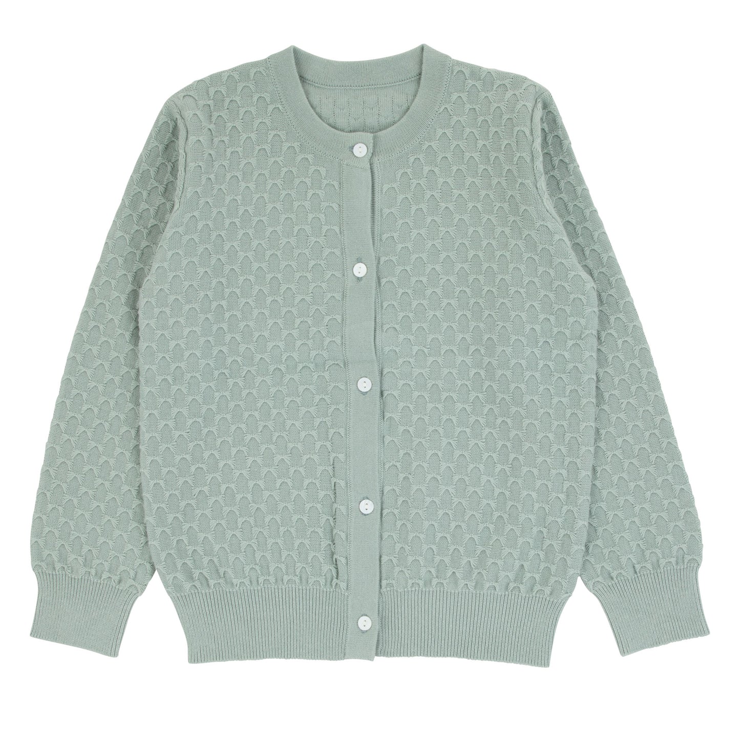Textured Knit Mint Green Cardigan
