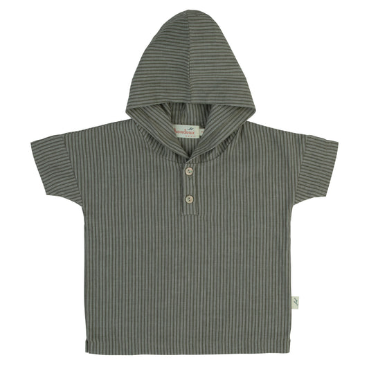 Pin-Striped Hoodie-Green