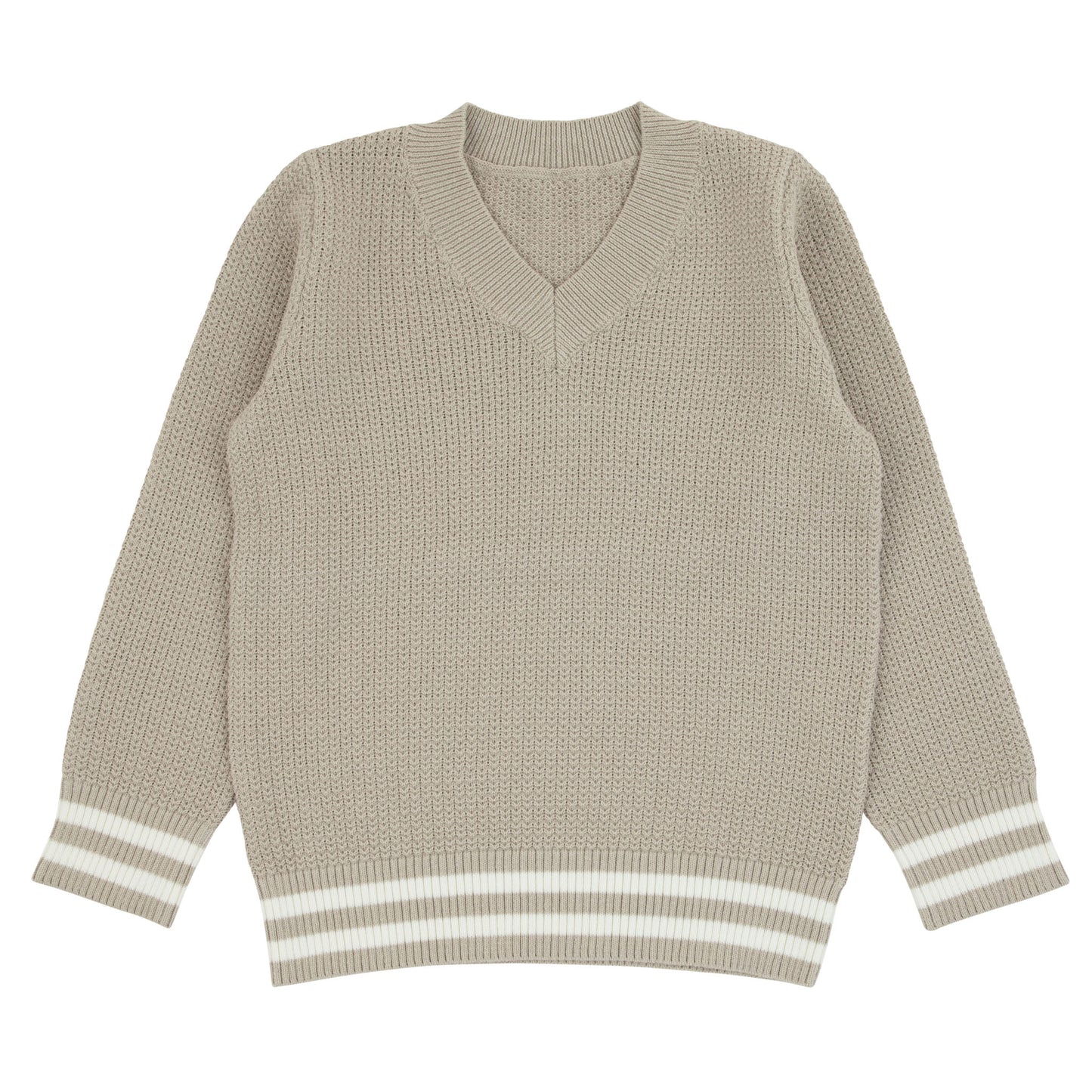 Gingham Beige Knit Sweater