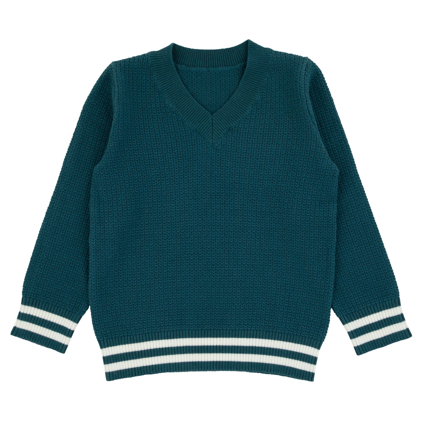 Gingham Teal Blue Knit Sweater
