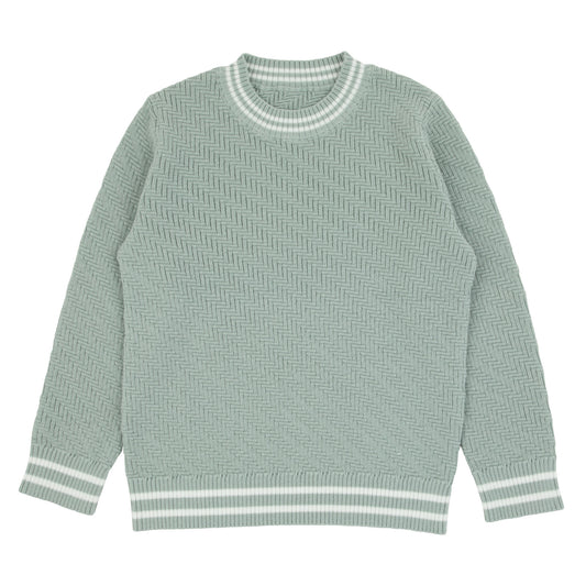 Textured Knit Mint Green Sweater
