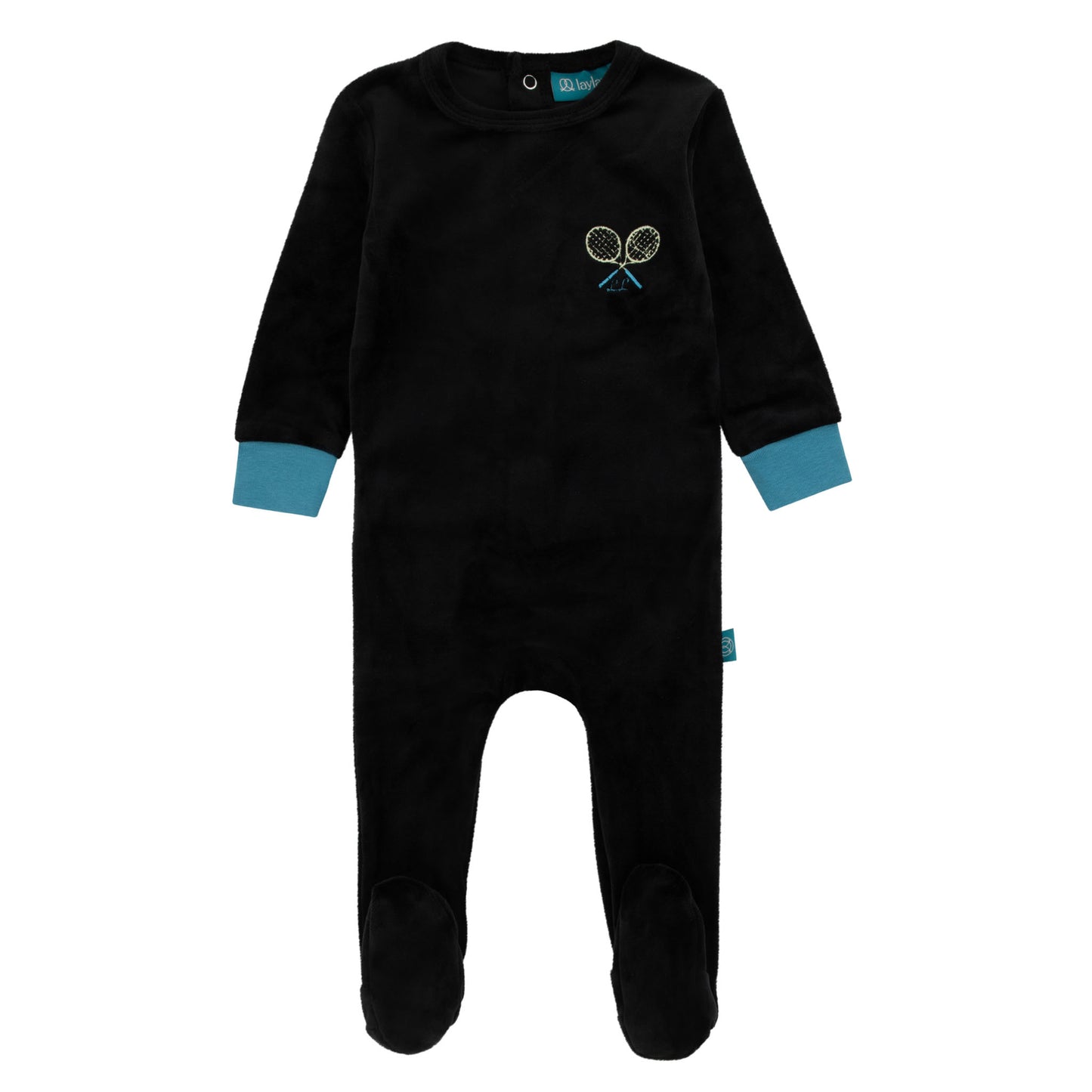 Tennis Racket Footie-Black & Blue