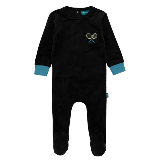 Tennis Racket Footie-Black & Blue