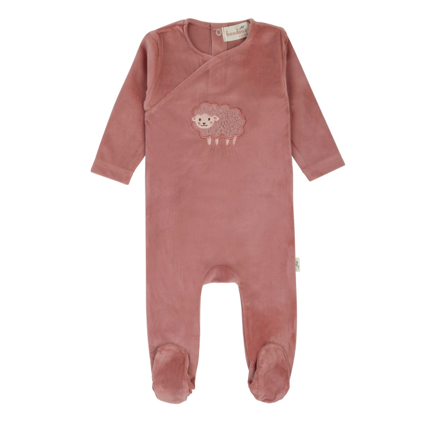 Sheep Velour Footie-Rose